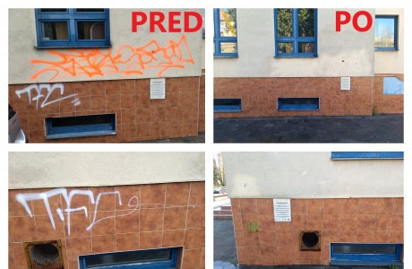 Odstránenie grafitov z fasády a z obkladačiek